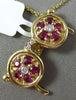 ESTATE 1.03CT DIAMOND & AAA RUBY 14K YELLOW GOLD 3D SUN GLASSES FLOATING PENDANT