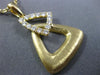 ESTATE LARGE .42CT DIAMOND 18K YELLOW GOLD MATTE & SHINY DOUBLE TRIANGLE PENDANT