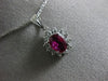 ESTATE 1.65CT DIAMOND & AAA RUBY PLATINUM 3D HALO OVAL CLASSIC FLOATING PENDANT