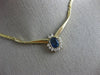ESTATE 1.10CT DIAMOND & AAA SAPPHIRE 14KT YELLOW GOLD 3D FLOWER NECKLACE #13011