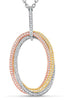 ESTATE LARGE .63CT DIAMOND 18KT WHITE YELLOW ROSE GOLD OVAL INTERTWINING PENDANT