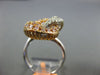ESTATE LARGE .86CT WHITE & PINK DIAMOND 18K WHITE & ROSE GOLD OPEN FILIGREE RING