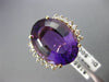 ANTIQUE EXTRA LARGE 26.50CT DIAMOND & AMETHYST 14KT YELLOW GOLD OVAL RING #25874