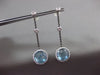 ESTATE LARGE 6.0CT DIAMOND & BLUE TOPAZ 14KT WHITE & BLACK GOLD 3D HALO EARRINGS