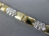 ESTATE WIDE 1.16CT DIAMOND 14KT WHITE & YELLOW GOLD FLOWER LINK TENNIS BRACELET