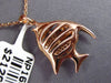 ESTATE .26CT DIAMOND 14KT ROSE GOLD HANDCRAFTED 3D LUCKY FISH FLOATING PENDANT