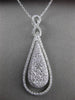 ANTIQUE LARGE 1.38CT DIAMOND 18KT WHITE GOLD PAVE INFINITY DROP FLOATING PENDANT