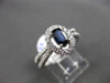 ESTATE 1.27CT DIAMOND & AAA SAPPHIRE 18KT WHITE GOLD OVAL HALO ENGAGEMENT RING