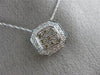 ESTATE .50CT WHITE & FANCY YELLOW DIAMOND 14K WHITE GOLD FILIGREE PENDANT #20803