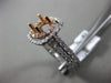 ESTATE 1.13CT DIAMOND 14KT WHITE & ROSE GOLD 3D HALO SEMI MOUNT ENGAGEMENT RING