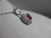 ESTATE 1.65CT DIAMOND & AAA RUBY PLATINUM 3D HALO OVAL CLASSIC FLOATING PENDANT