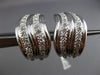 ESTATE LARGE .50CT ROUND DIAMOND 14KT WHITE GOLD 3D MULTI WAVE CLIP ON EARRINGS