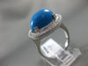 ESTATE 10.46CT DIAMOND & AAA TURQUOISE 14KT WHITE GOLD PAVE HALO OVAL RING 20563