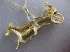 ANTIQUE LARGE 14KT YELLOW GOLD 3D FILIGREE HORSE RIDER RACING PENDANT #19848