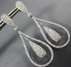 ESTATE LARGE 1.50CT DIAMOND 14K WHITE GOLD 3D TEAR DROP CLUSTER HANGING EARRINGS