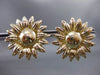 ESTATE LARGE 14KT YELLOW GOLD 3D HANDCRAFTED SUNFLOWER EARRINGS BEAUTIFUL #24053