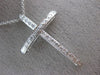 ESTATE LARGE .35CT ROUND DIAMOND 18KT WHITE GOLD 3D CLASSIC CROSS PENDANT #1140