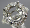 ESTATE LARGE 1.04CT DIAMOND 14KT WHITE GOLD 3D HALO SEMI MOUNT ENGAGEMENT RING