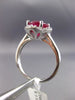EXTRA LARGE 3.70CT DIAMOND & AAA RUBY 14K WHITE GOLD 3D FILIGREE ENGAGEMENT RING