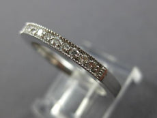 ESTATE .20CT DIAMOND 14KT WHITE GOLD 3D CLASSIC WEDDING ANNIVERSARY RING #19625