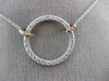 ESTATE LARGE .38CT DIAMOND 14KT WHITE & YELLOW GOLD 3D CIRCLE OF LIFE NECKLACE