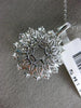 ESTATE EXTRA LARGE 1.54CT DIAMOND 18K WHITE GOLD 3D SUN BURST SEMI MOUNT PENDANT