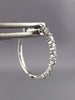 ESTATE .17CT DIAMOND 14KT WHITE GOLD 3D CLASSIC SHARE PRONG HUGGIE HOOP EARRINGS