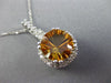 ESTATE LARGE 3.28CT DIAMOND & CITRINE 14KT WHITE GOLD FILIGREE FLOATING PENDANT