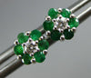 ESTATE .45CT DIAMOND & AAA EMERALD 14KT WHITE GOLD CLASSIC FLOWER STUD EARRINGS