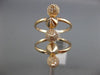ESTATE WIDE .31CT ROUND DIAMOND 14KT ROSE GOLD 3D CLASSIC TWO ROW SPIKE FUN RING