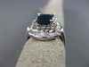ESTATE LARGE 2.94CT DIAMOND & SAPPHIRE 18KT WHITE GOLD BALLERINA ENGAGEMENT RING