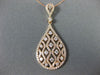 ESTATE LARGE .90CT DIAMOND 14KT ROSE GOLD TEAR DROP OPEN FILIGREE ETOILE PENDANT