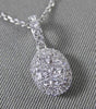 ESTATE .45CT DIAMOND 18KT WHITE GOLD 3D OVAL CLUSTER FLOATING PENDANT & CHAIN