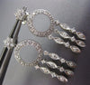 ESTATE LARGE 1.52CT DIAMOND 14K WHITE GOLD 3D FLOWER CHANDELIER HANGING EARRINGS