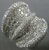 ESTATE EXTRA LARGE 3.90CT DIAMOND 18K WHITE GOLD MULTI ROW PAVE ANNIVERSARY RING