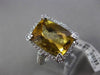 ESTATE LARGE 6.50CT DIAMOND & AAA CITRINE 14KT WHITE GOLD 3D FILIGREE HALO RING