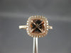ESTATE 1.64CT DIAMOND & AAA MORGANITE 14K ROSE GOLD CUSHION SQUARE HALO FUN RING