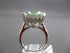 ESTATE MASSIVE 10.43CTW DIAMOND & AAA GREEN AMETHYST 14KT WHITE GOLD FLORAL RING