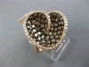 ESTATE 1.75CT WHITE & CHOCOLATE FANCY DIAMOND 14KT ROSE GOLD 3D HEART LOVE RING