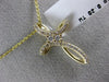 ESTATE .20CT DIAMOND 14KT YELLOW GOLD 3D CLASSIC INFINITY CROSS FLOATING PENDANT