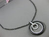 ESTATE .50CT DIAMOND 14KT WHITE & BLACK GOLD 3D TRI CIRCLE ROPE FLOATING PENDANT