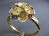 ESTATE EXTRA LARGE .72CT DIAMOND 14KT TRI COLOR GOLD 3D FLOWER BANGLE BRACELET