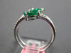 ESTATE WIDE 1.16CT DIAMOND & AAA EMERALD 18K WHITE GOLD 3D CRISS CROSS LOVE RING