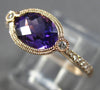 ESTATE 1.28CT DIAMOND & AAA AMETHYST 14KT ROSE GOLD SEMI ETERNITY FILIGREE RING