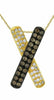 .40CT WHITE & CHOCOLATE FANCY DIAMOND 14KT YELLOW GOLD MULTI ROW X LOVE PENDANT