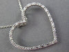 ESTATE .28CT DIAMOND 14K WHITE GOLD 3D OPEN HEART ETERNITY LOVE PENDANT W/ CHAIN