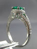 ESTATE 1.39CT DIAMOND & AAA COLOMBIAN EMERALD 14KT WHITE GOLD 3D ENGAGEMENT RING