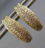ESTATE .72CT DIAMOND 14KT YELLOW GOLD 3D MULTI ROW MICRO PAVE HUGGING EARRINGS