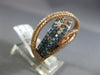 LARGE 1.37CT WHITE & BLUE DIAMOND 14KT ROSE GOLD MULTI ROW ANNIVERSARY LOVE RING