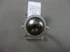 ESTATE LARGE .44CT DIAMOND 14KT WHITE GOLD 3D AAA TAHITIAN PEARL PAVE HALO RING
